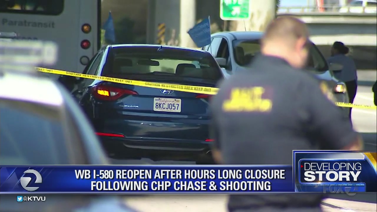 CHP officer opens fire after chase on WB I-580