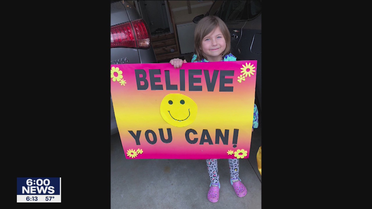 Stuck in isolation at hospital, supporters hold parade for Minnesota girl fighting cancer