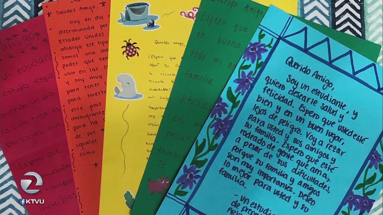 Handwritten letters written in Spanish give comfort to asylum seekers at the U.S. Mexico border