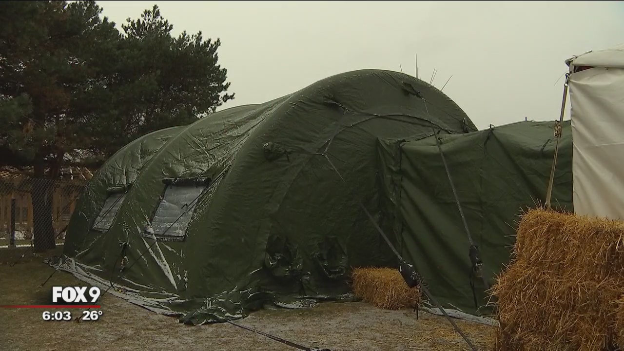 Warming tent set up near Minneapolis homeless encampment