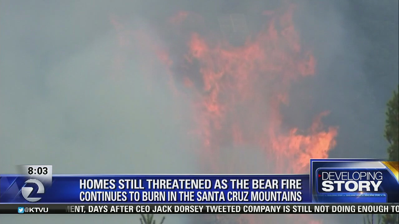 Bear Creek fire in Santa Cruz mountains claims four homes, injures six firefighters