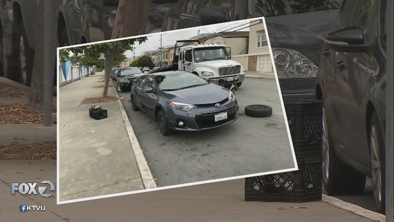 After wheels stolen on car, victims get parking ticket