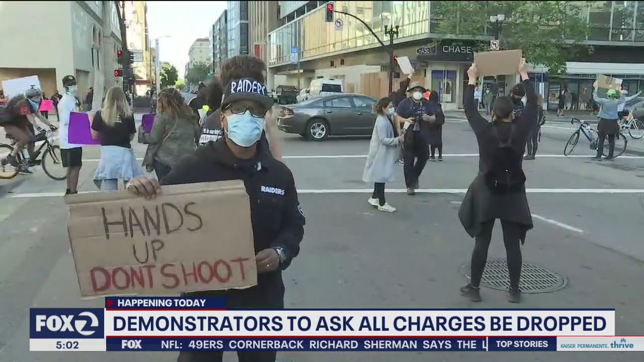 Demonstrators ask for charges to be dropped