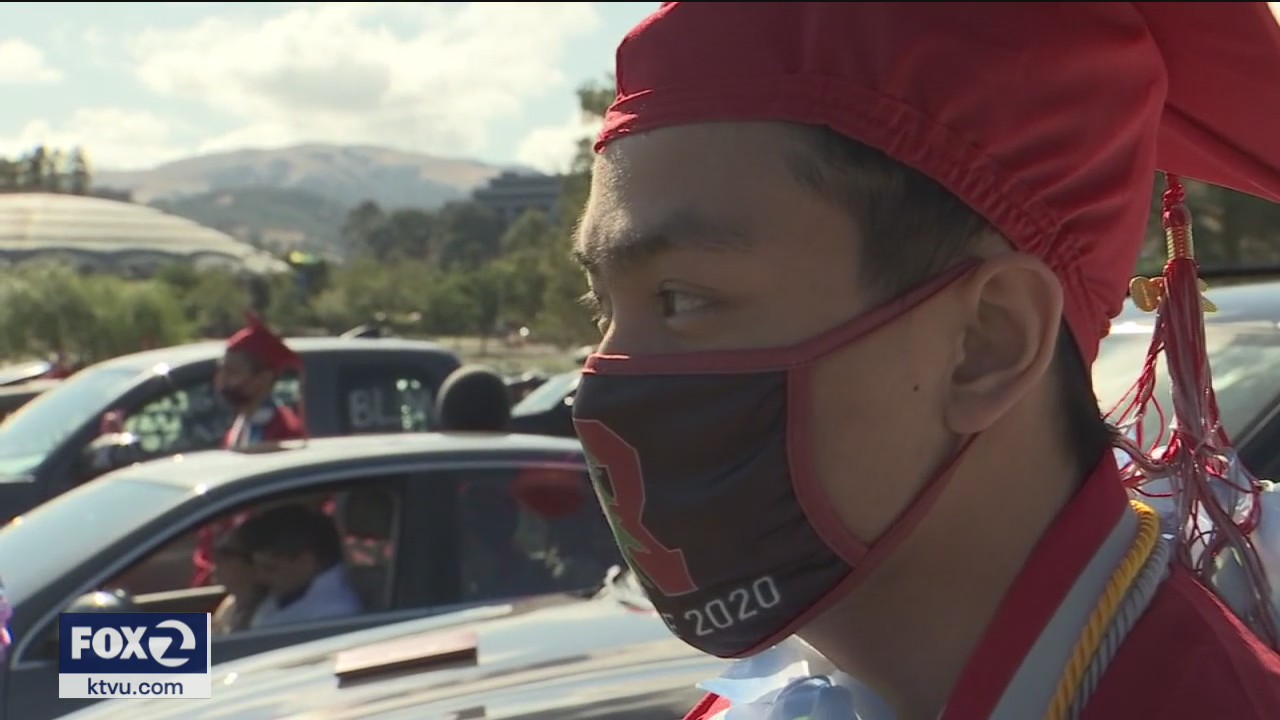 Marin County Fairgrounds full of cars for high-school graduation night