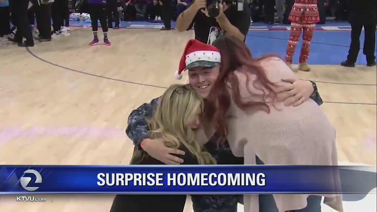 Emotional homecoming for mom and son at Sacramento Kings game